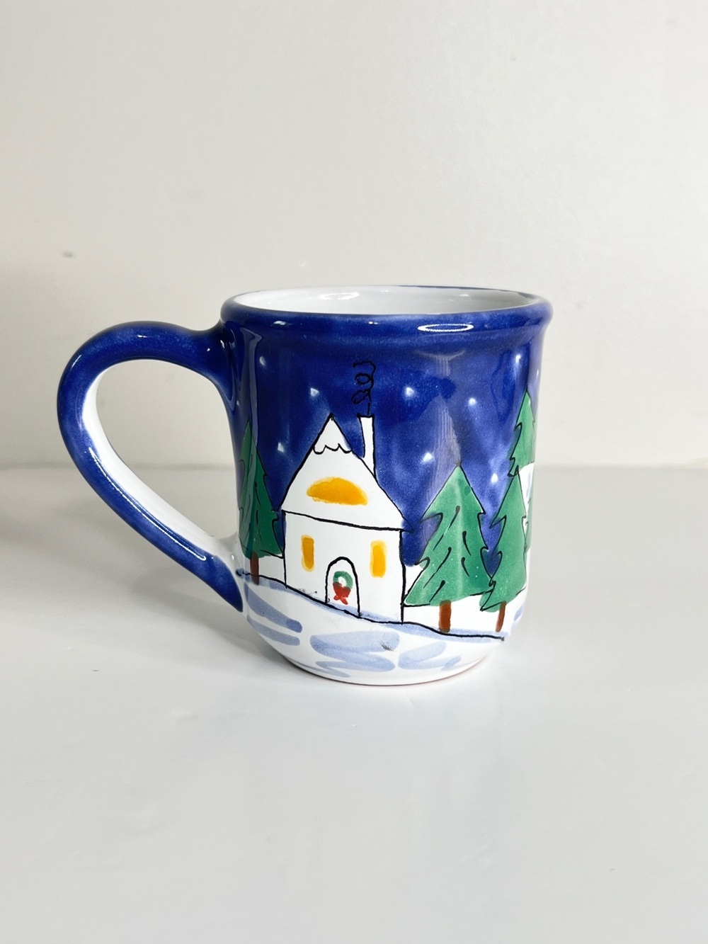 Starbucks Vintage Winter Holiday Mug Hand Painted in Hungary 90’s Christmas Mug